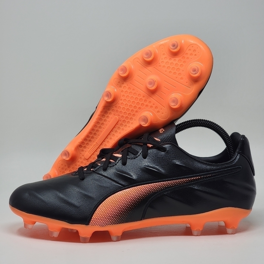 Puma King Pro 21 FG Mens Size 8.5 Soccer Cleats Black Orange Style 106549-04 New